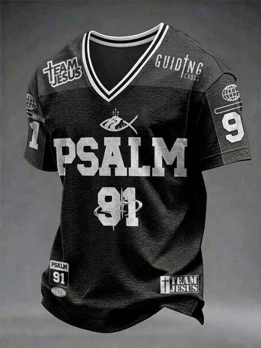 Pánské žalm 91 v krku tričko