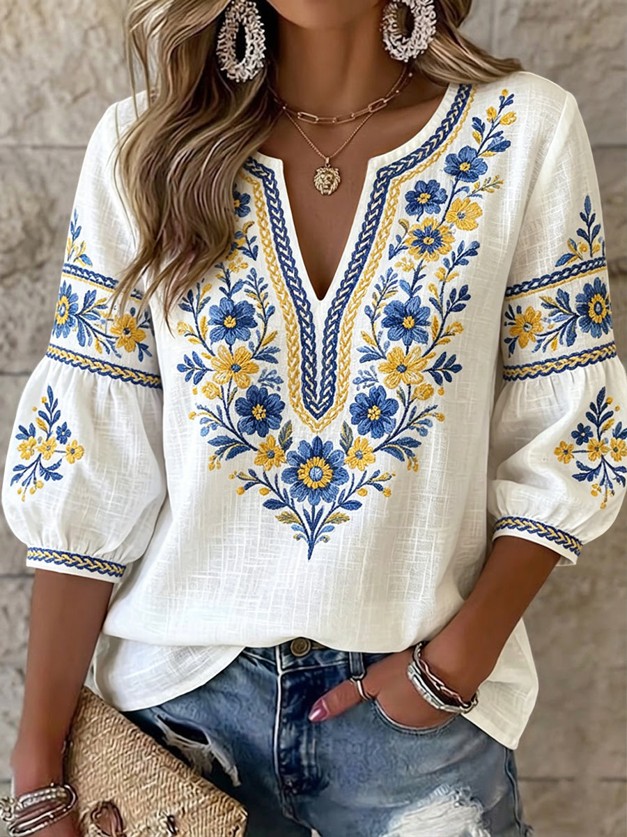 Dámské vinobranie švédské midsummer květinové umění v krku top