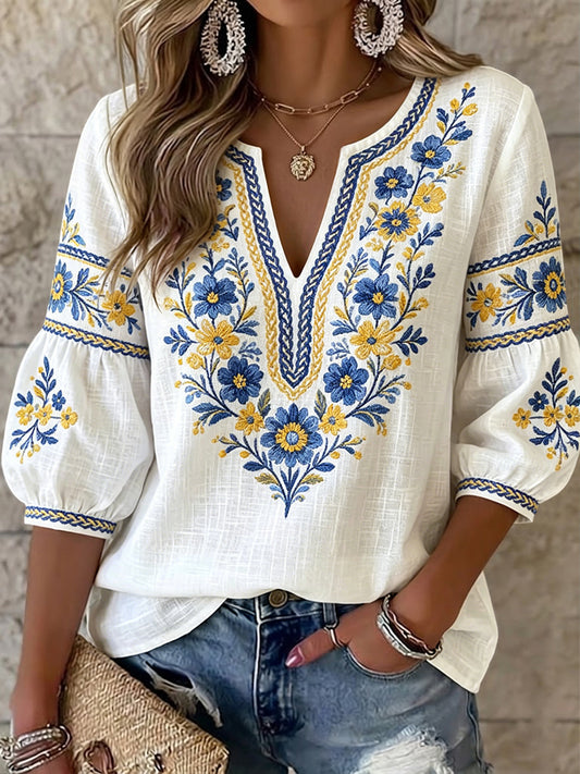 Dámské vinobranie švédské midsummer květinové umění v krku top