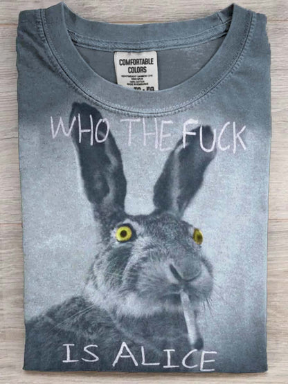Legrační text bunny kouření vytisknout náhodné krátké rukávy tshirt