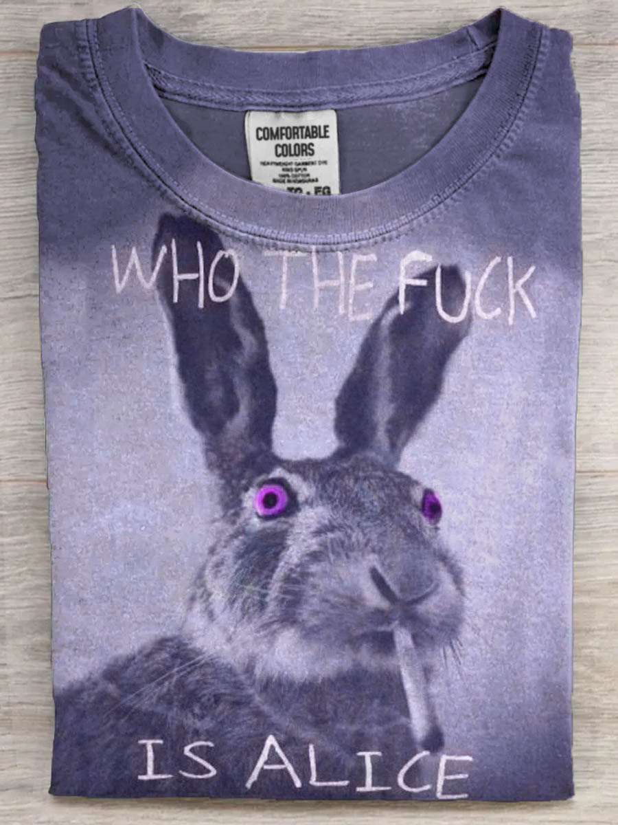 Legrační text bunny kouření vytisknout náhodné krátké rukávy tshirt