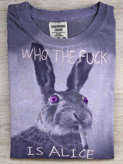 Legrační text bunny kouření vytisknout náhodné krátké rukávy tshirt