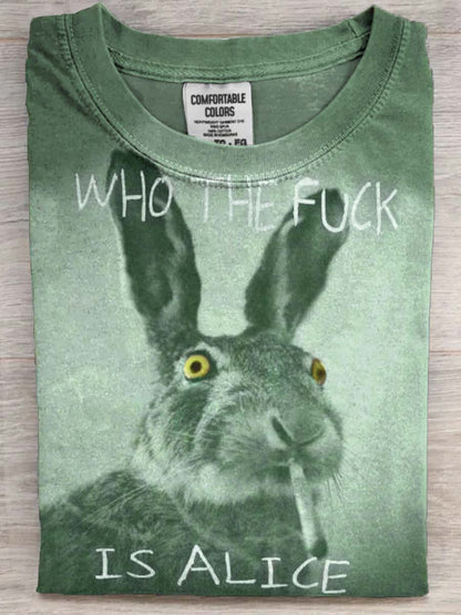 Legrační text bunny kouření vytisknout náhodné krátké rukávy tshirt
