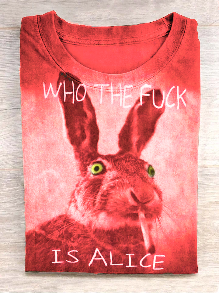 Funny cute bunny smoking print casual krátké rukávy tshirt