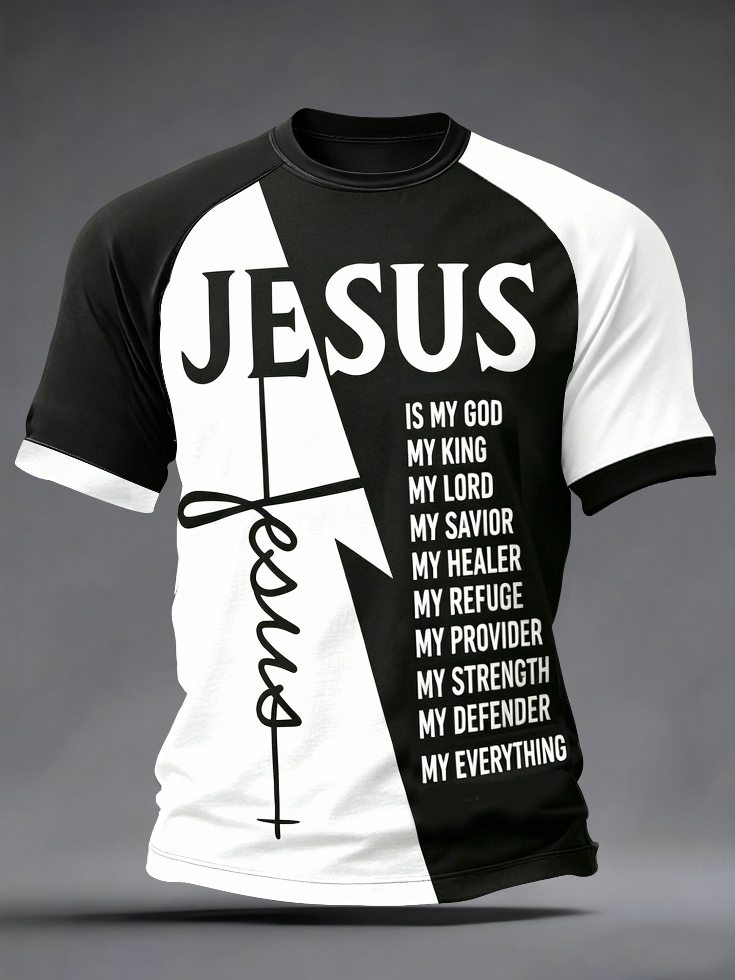 Mens jesus is my everthing print tee