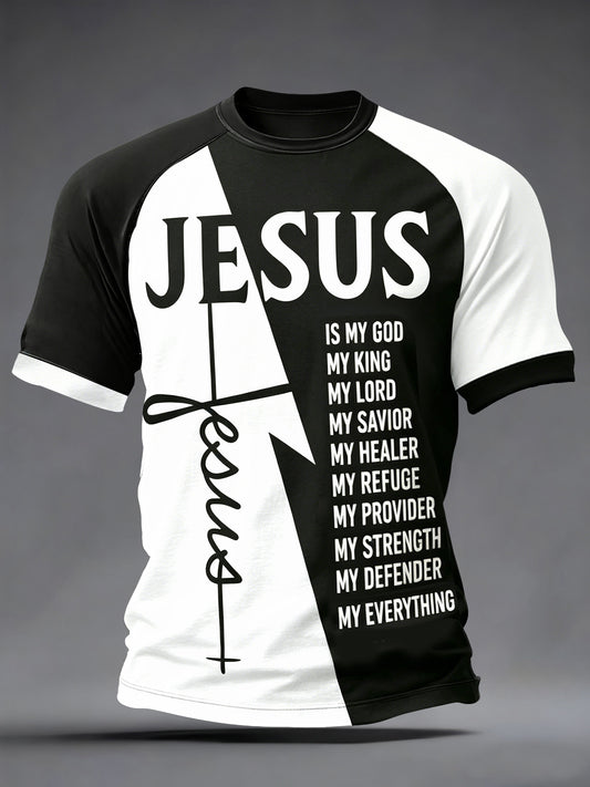Mens jesus is my everthing print tee