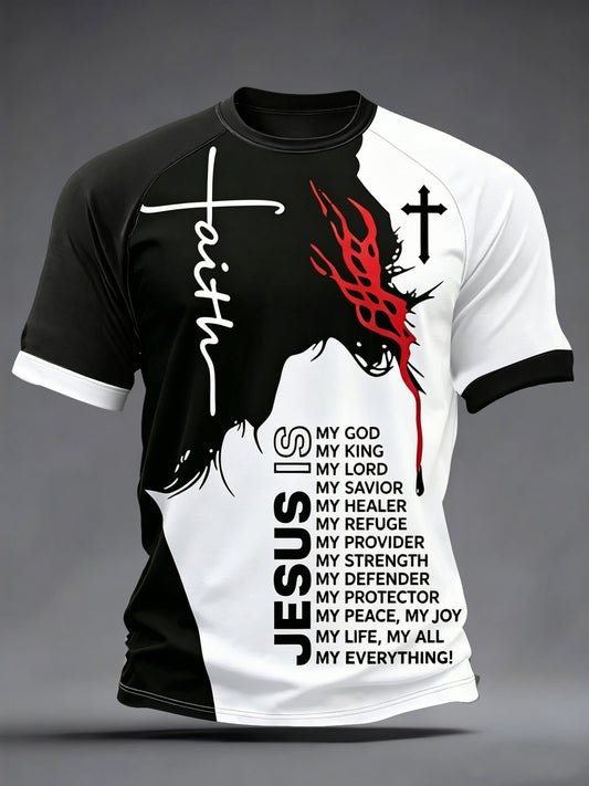 Mens jesus is my everthing print tee