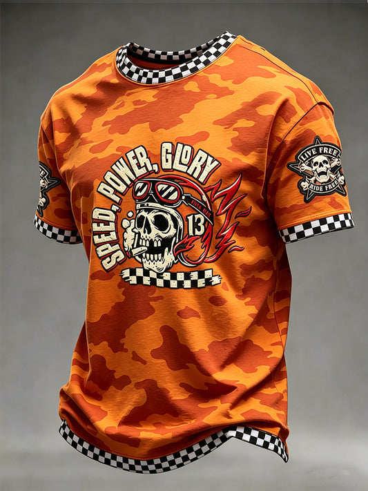 Ride to free printed vintage fashion loose short sleeve tshirt