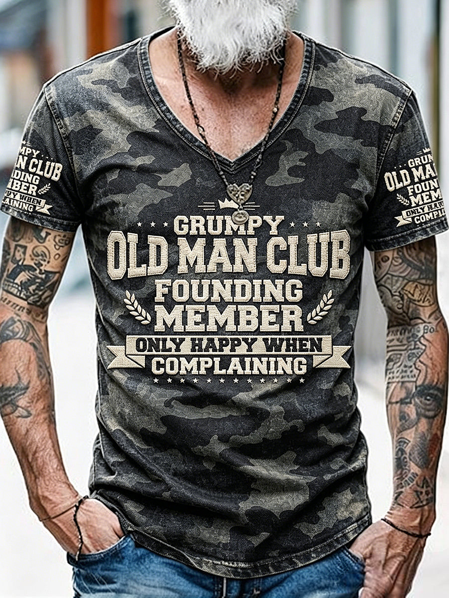 Old fuckers club tištěné vintage fashion volné krátké rukávy tshirt
