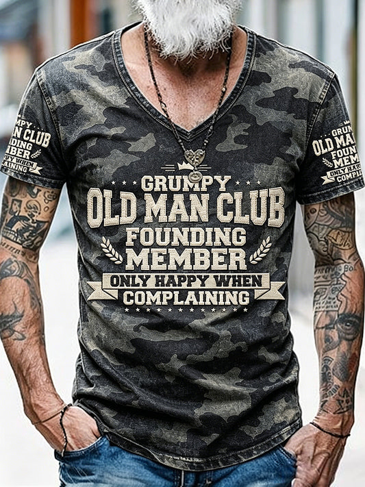 Old fuckers club tištěné vintage fashion volné krátké rukávy tshirt
