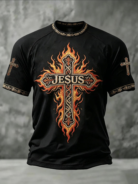 Pánské víra tištěné denní krátké rukávy tshirt