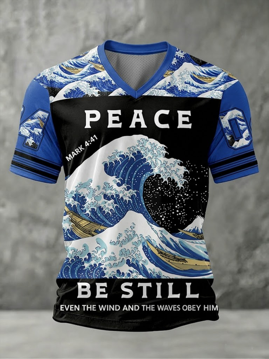Men peace be still vneck tshirt