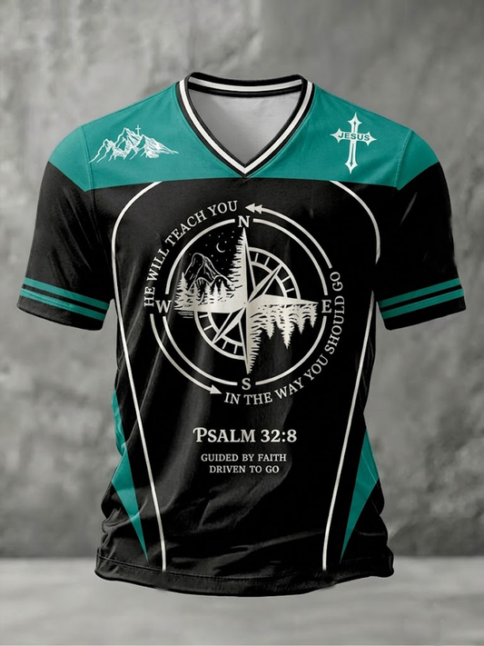 Muži vedené vírou poháněnou jít vneck tshirt