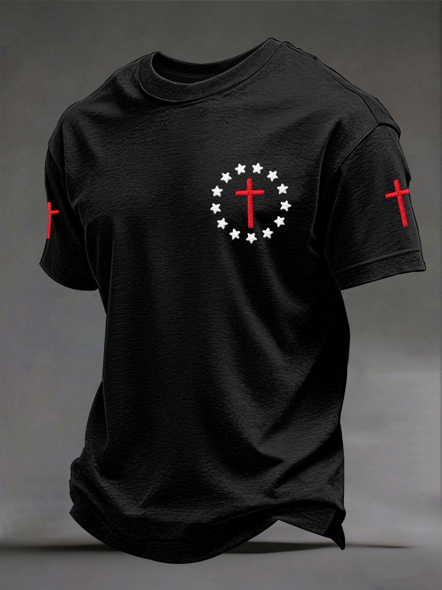 Pánské trička ježíšovo křížové tištěné tkošile