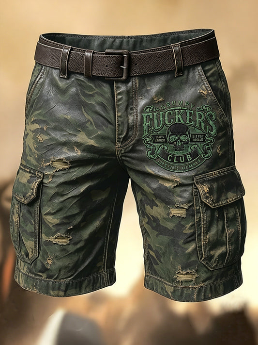 Pánské retro dovolená business old fuckers club art print casual shorts