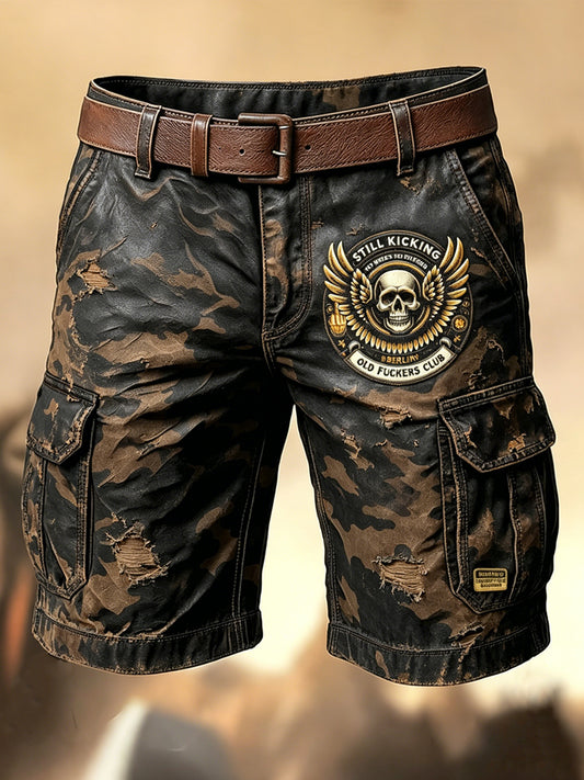 Pánské retro dovolená business old fuckers club art print casual shorts