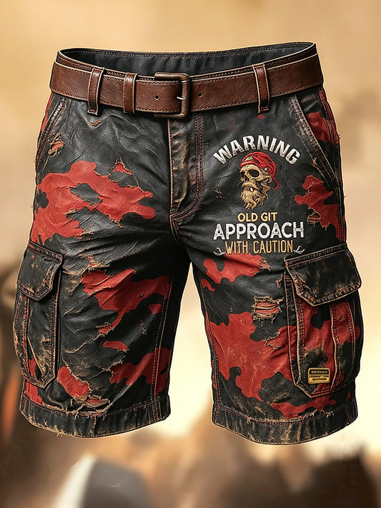Pánské retro dovolená business old fuckers club art print casual shorts