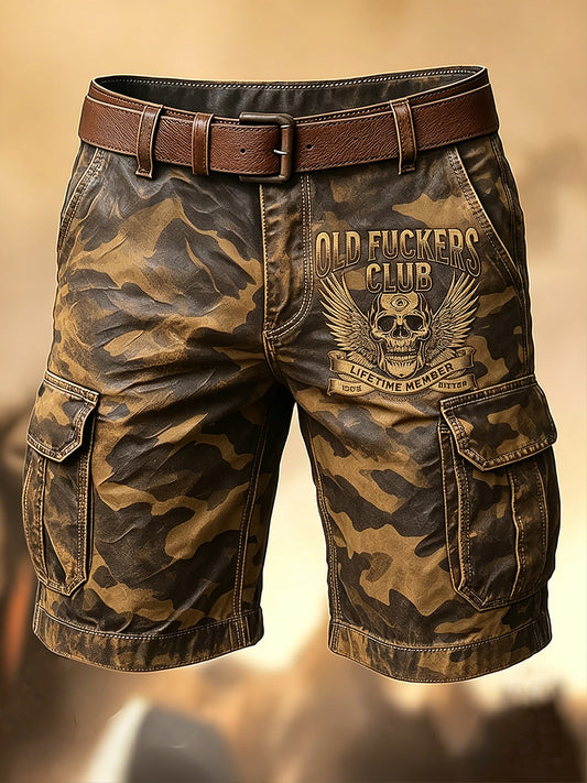 Pánské retro dovolená business old fuckers club art print casual shorts