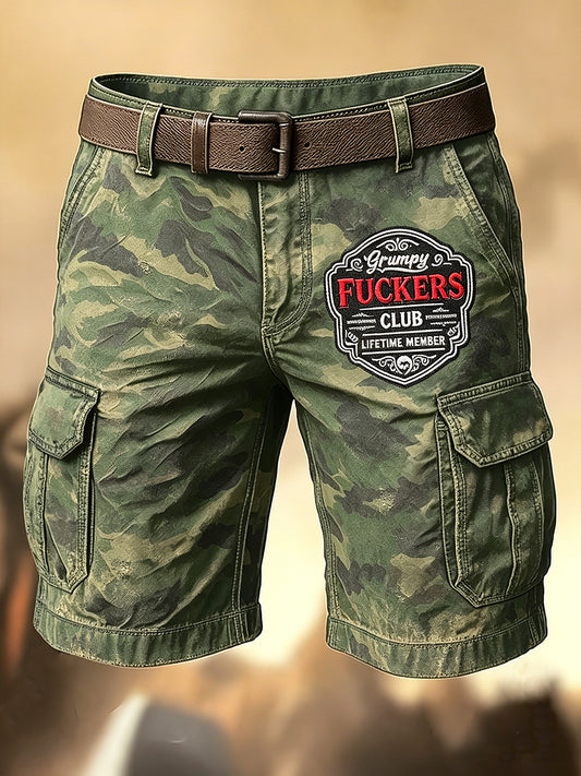 Pánské retro dovolená business old fuckers club art print casual shorts