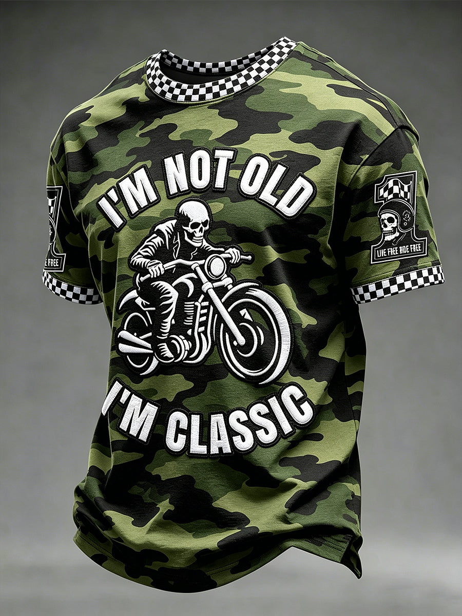 Pánské řízení zdarma tištěné vintage módní volné krátké rukávy tshirt