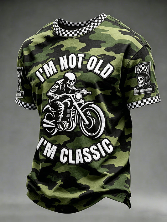 Pánské řízení zdarma tištěné vintage módní volné krátké rukávy tshirt