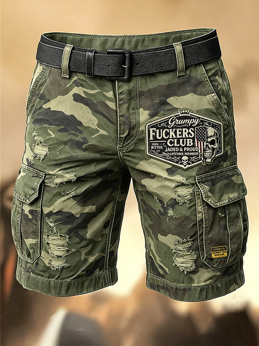 Pánské retro dovolená business old fuckers club art print casual shorts