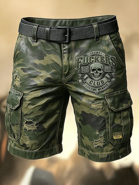 Pánské retro dovolená business old fuckers club art print casual shorts