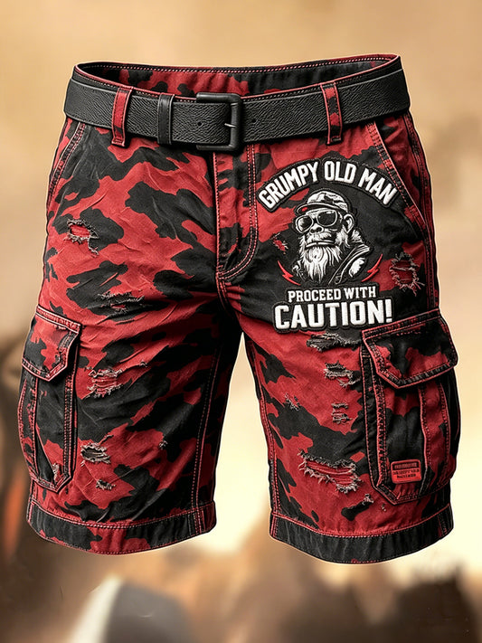 Pánské retro dovolená business old fuckers club art print casual shorts