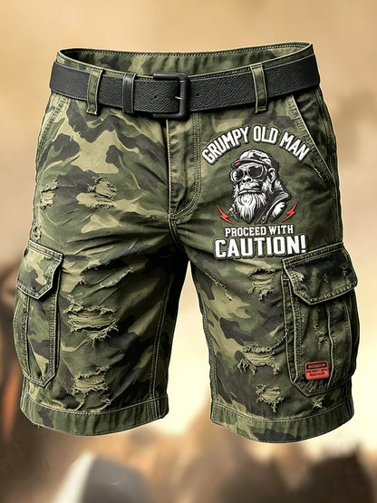 Pánské retro dovolená business old fuckers club art print casual shorts