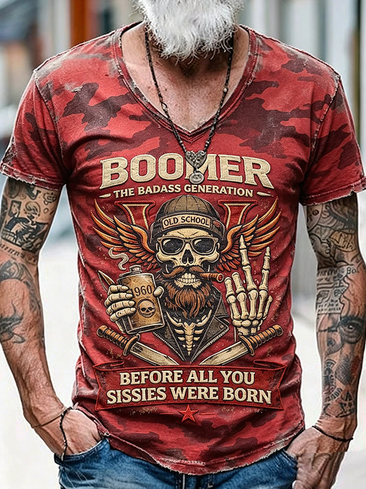 Old fuckers club tištěné vintage fashion volné krátké rukávy tshirt
