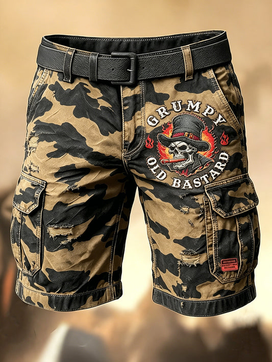 Pánské retro dovolená business old fuckers club art print casual shorts