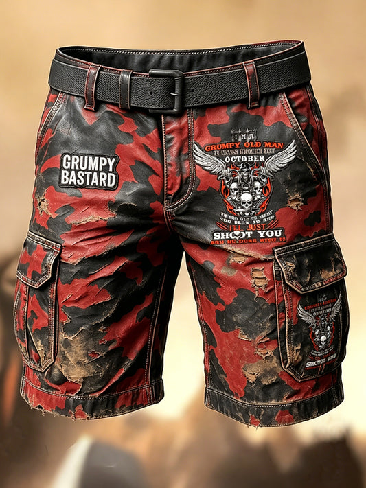 Pánské retro dovolená business old fuckers club art print casual shorts