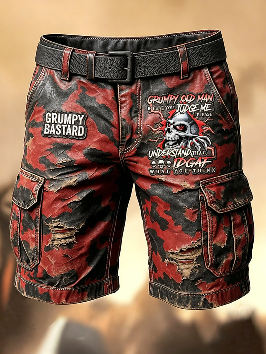 Pánské retro dovolená business old fuckers club art print casual shorts