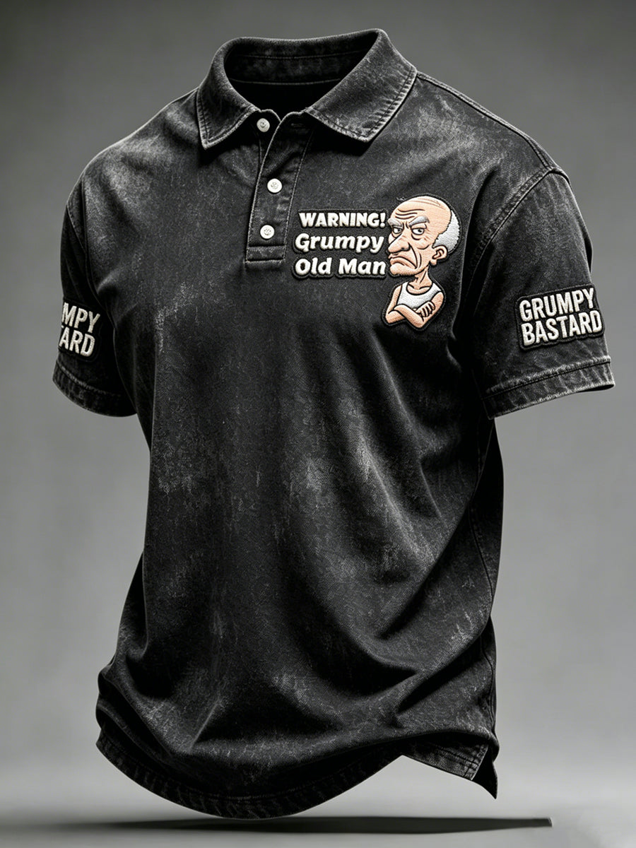 Pánské mrňavý starý muž polo krk s krátkým rukávem tshirt