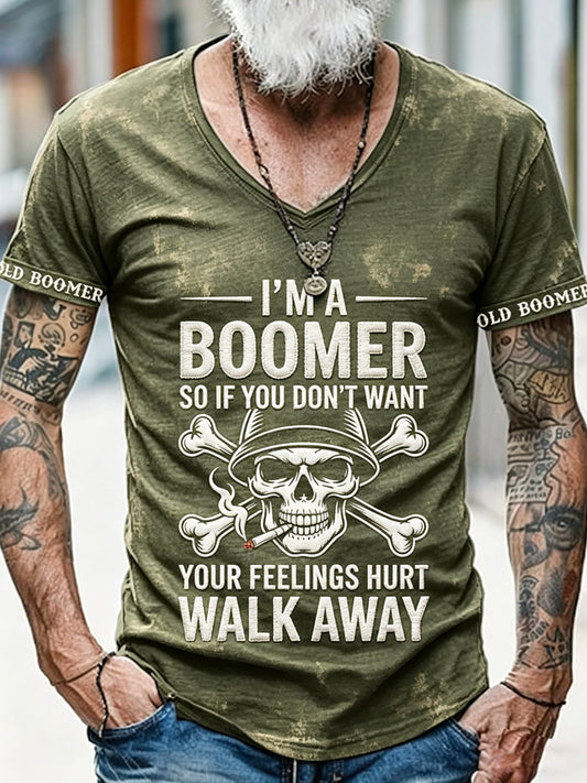 Muži nechcou pryč starý peopel tištěné vintage módy volné krátké rukávy tshirt