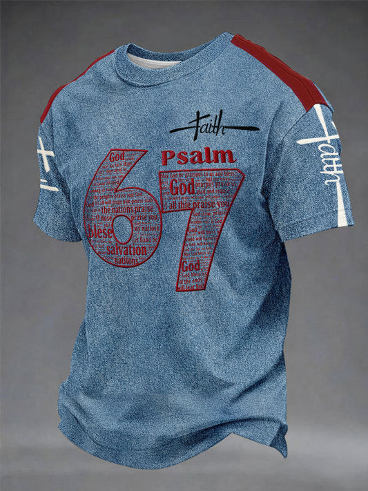 Christian bible verse (žalm 67) mens/unisex casual tshirt