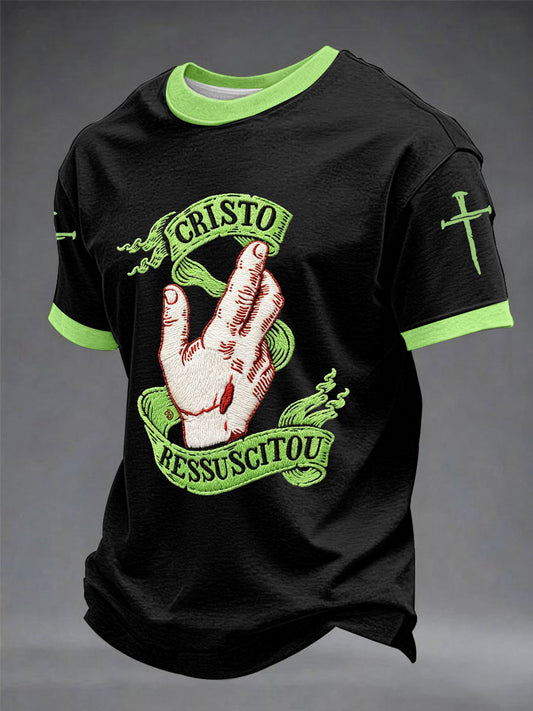 Men "faith" print casual tshirt