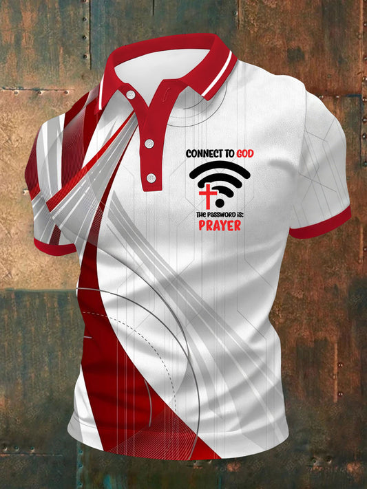 Mens "připojit se k bohu heslo je modlitba" print casual tshirt