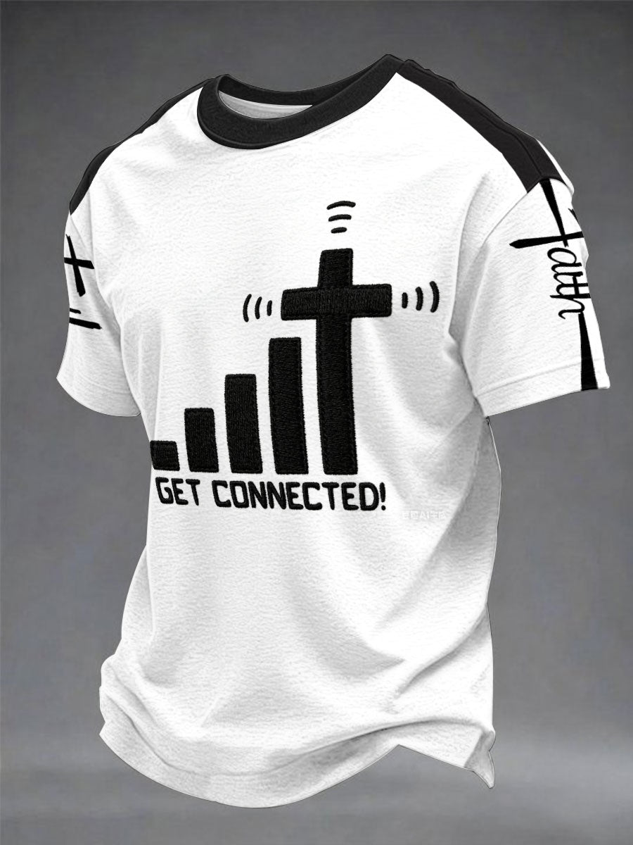 Mens "připojit se k bohu heslo je modlitba" print casual tshirt