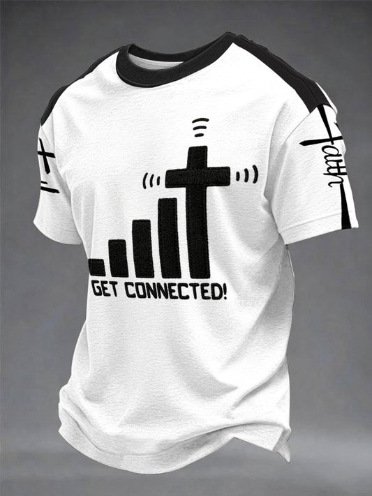 Mens "připojit se k bohu heslo je modlitba" print casual tshirt