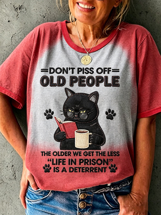 Ženské nechcou pryč staré peopel tištěné vintage módy volné krátké rukávy tshirt