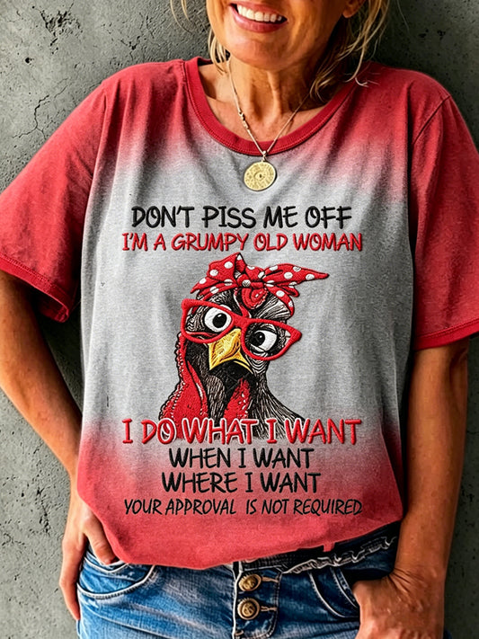 Ženské nechcou pryč staré peopel tištěné vintage módy volné krátké rukávy tshirt