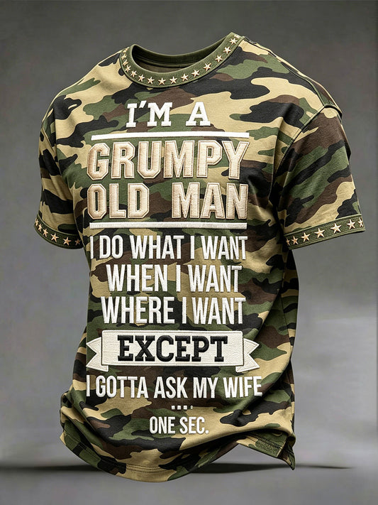 Mens im a grumpy old man camo tshirts