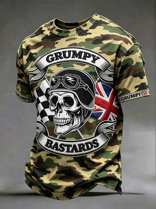 Mens drsný bastard camo trička