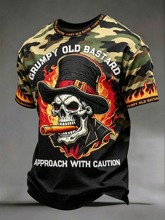 Muži drsný starý bastard přístup s opatrností camo tkošile