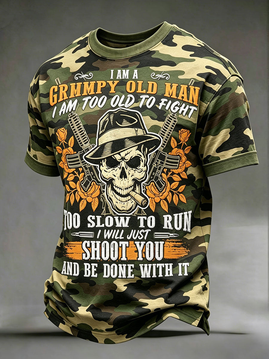 Mens im a grumpy old man camo tshirts