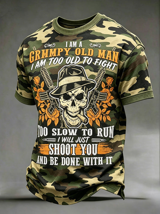 Mens im a grumpy old man camo tshirts