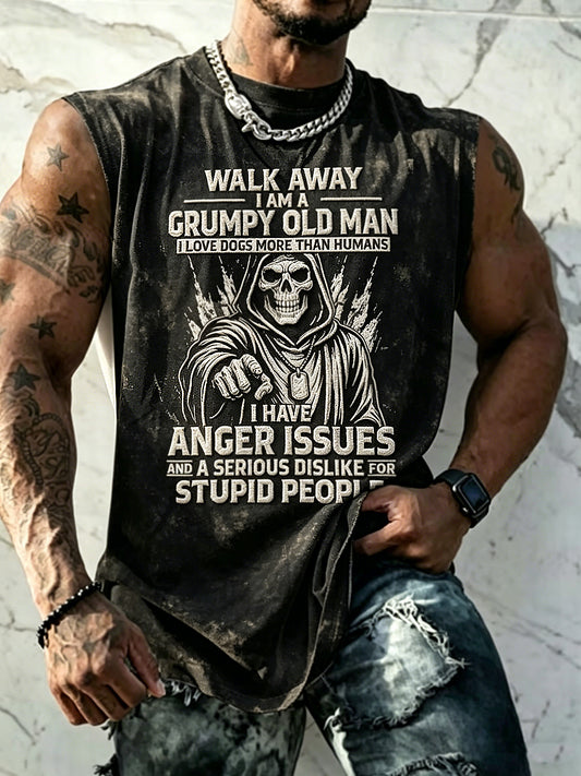 Men grumy man printed tank top