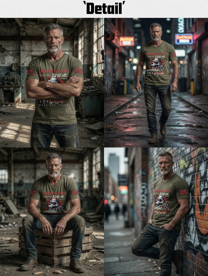 Pánské drsný muž tištěné vintage módy volné krátké rukávy tshirt