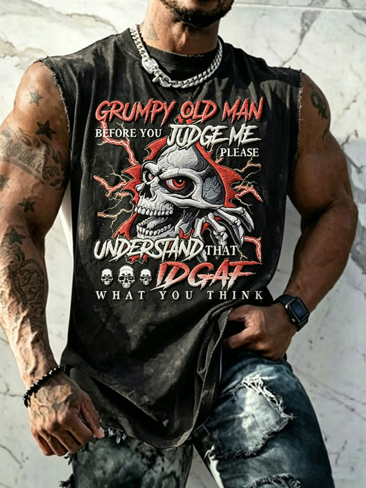 Men grumy man printed tank top